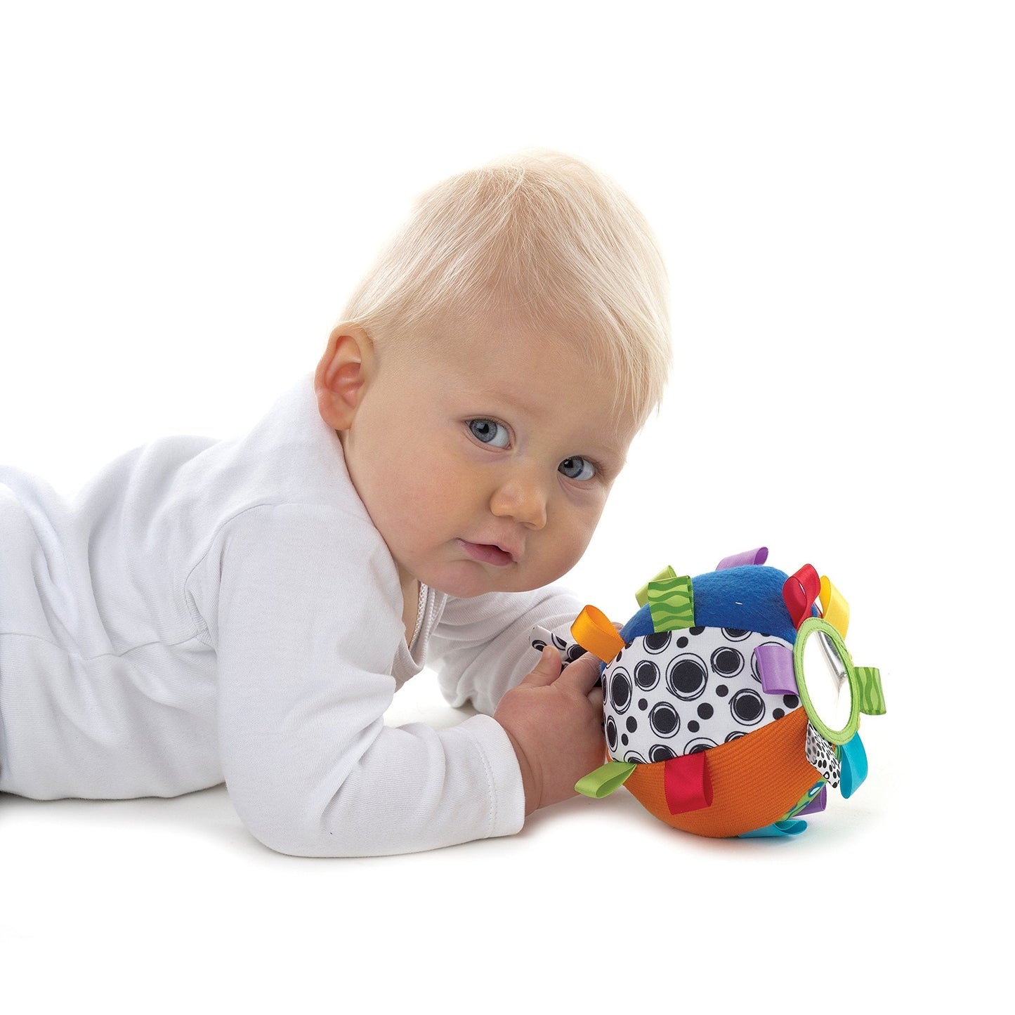 Playgro Kick & Play Loopy Loops Ball - Interactive Sensory Development Toy for Babies 3+ Months - Boosts Touch, Movement Skills with Fun Football Design - Crawling Baby Toy - Medaid International