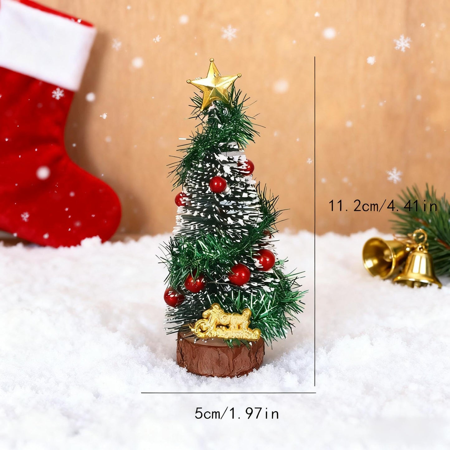 Mini Christmas Tree, Small Christmas Tree with Base, Artificial Tabletop Christmas Trees for Party and Home Decor (Green) - Medaid International