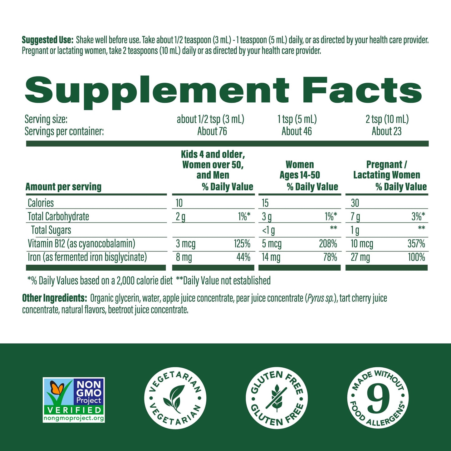 MegaFood Blood Builder Liquid Iron Supplement for Women, Men & Kids, Clinically Shown to Increase Iron Levels Without Constipation, Vegan, 7.7 Fl Oz (23 Servings) - Medaid International