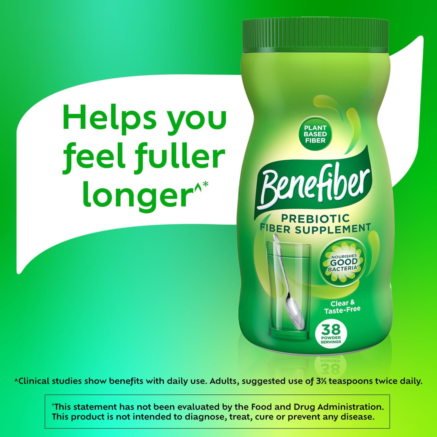 Benefiber Daily Prebiotic Fiber Supplement Powder for Digestive Health, Unflavored - 125 Servings (17.6 Ounces) - Medaid International