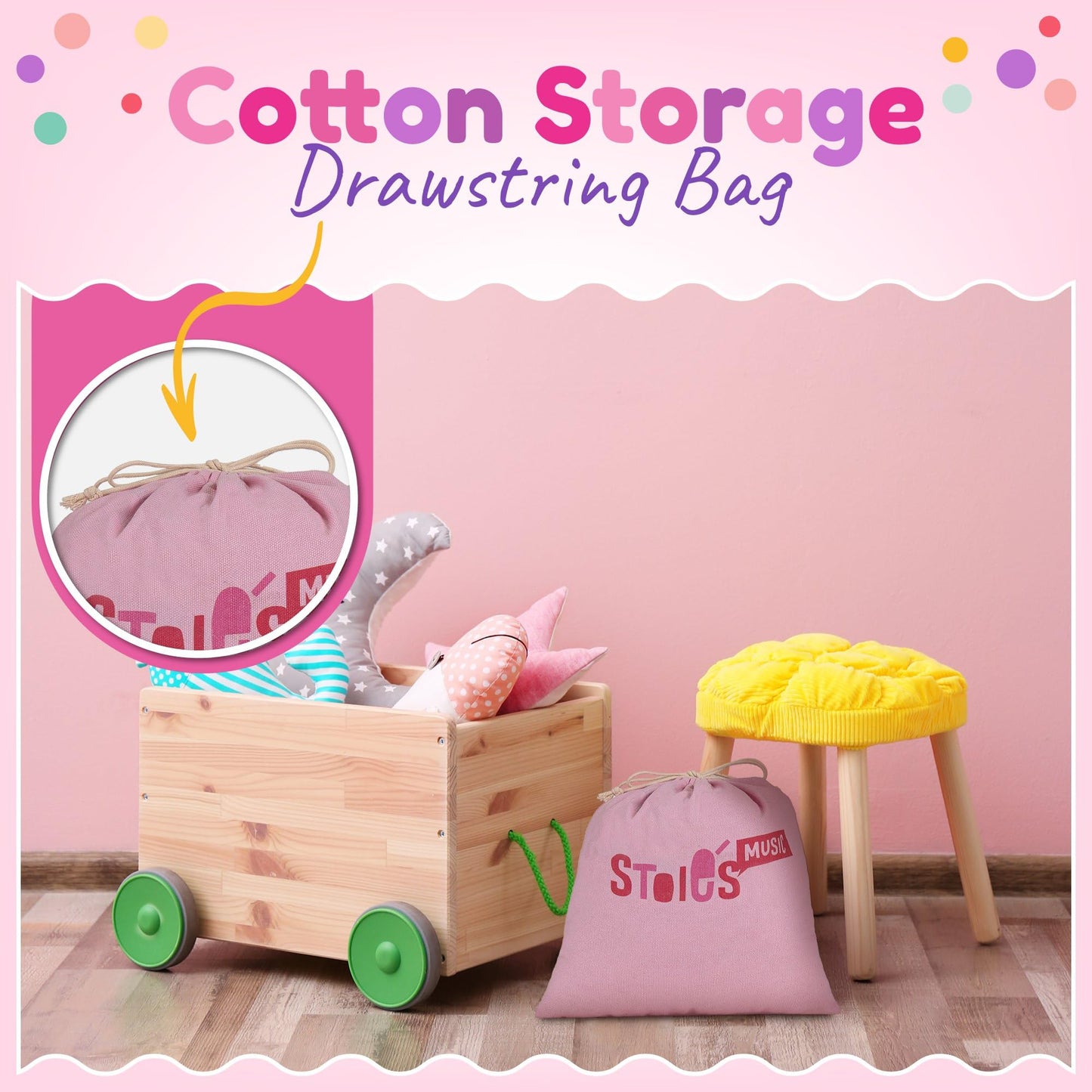 Stoie’s Wooden Music Set Pink Sensation, Montessori Musical Instruments for Toddlers 3-9 with Xylophone, Tambourine and Maracas, Educational Development and Creativity, Baby Musical Instruments - Medaid International
