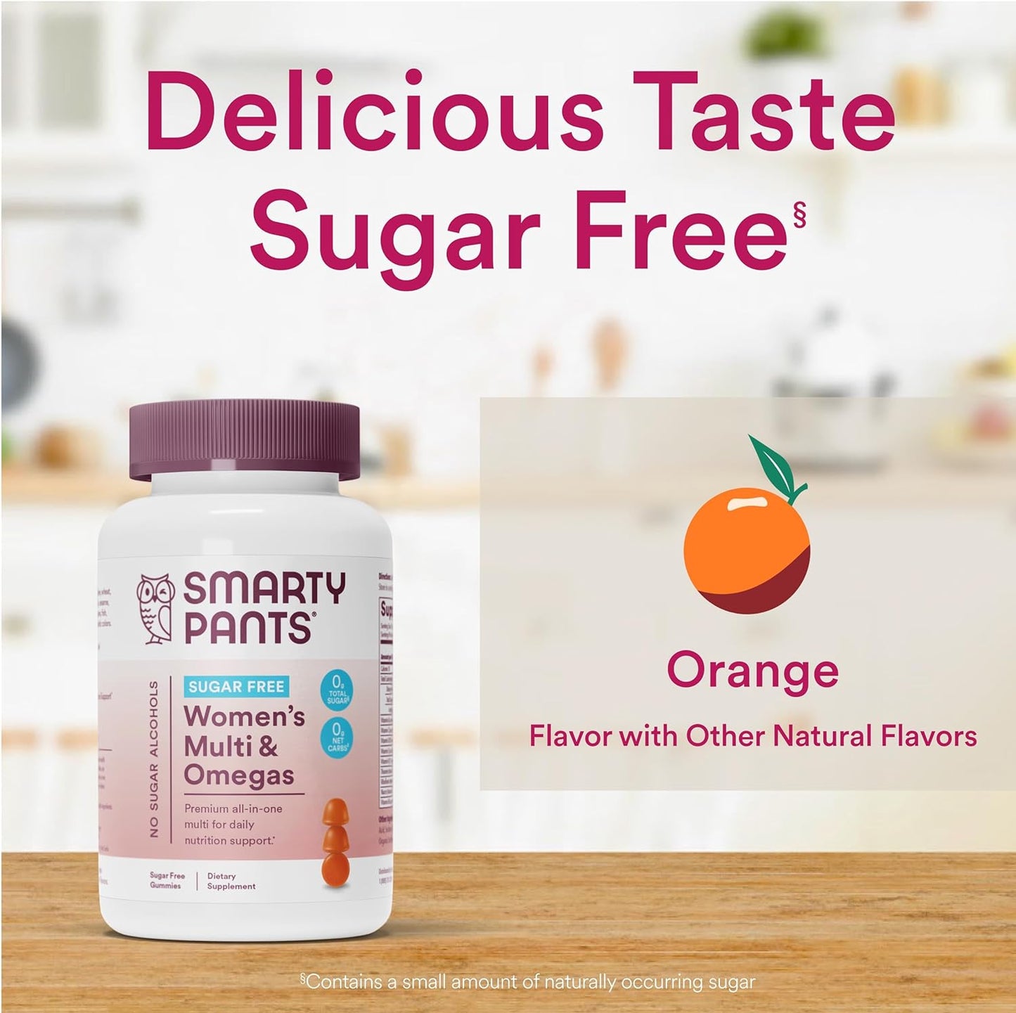 SmartyPants Women's Multivitamin Gummies, Sugar Free: Biotin, Methylfolate, Omega 3 (ALA), Vitamin D3, C, Vitamin B12, B6, Vitamin A, K & Zinc, Gluten Free, 60 Count (20 Day Supply) - Medaid