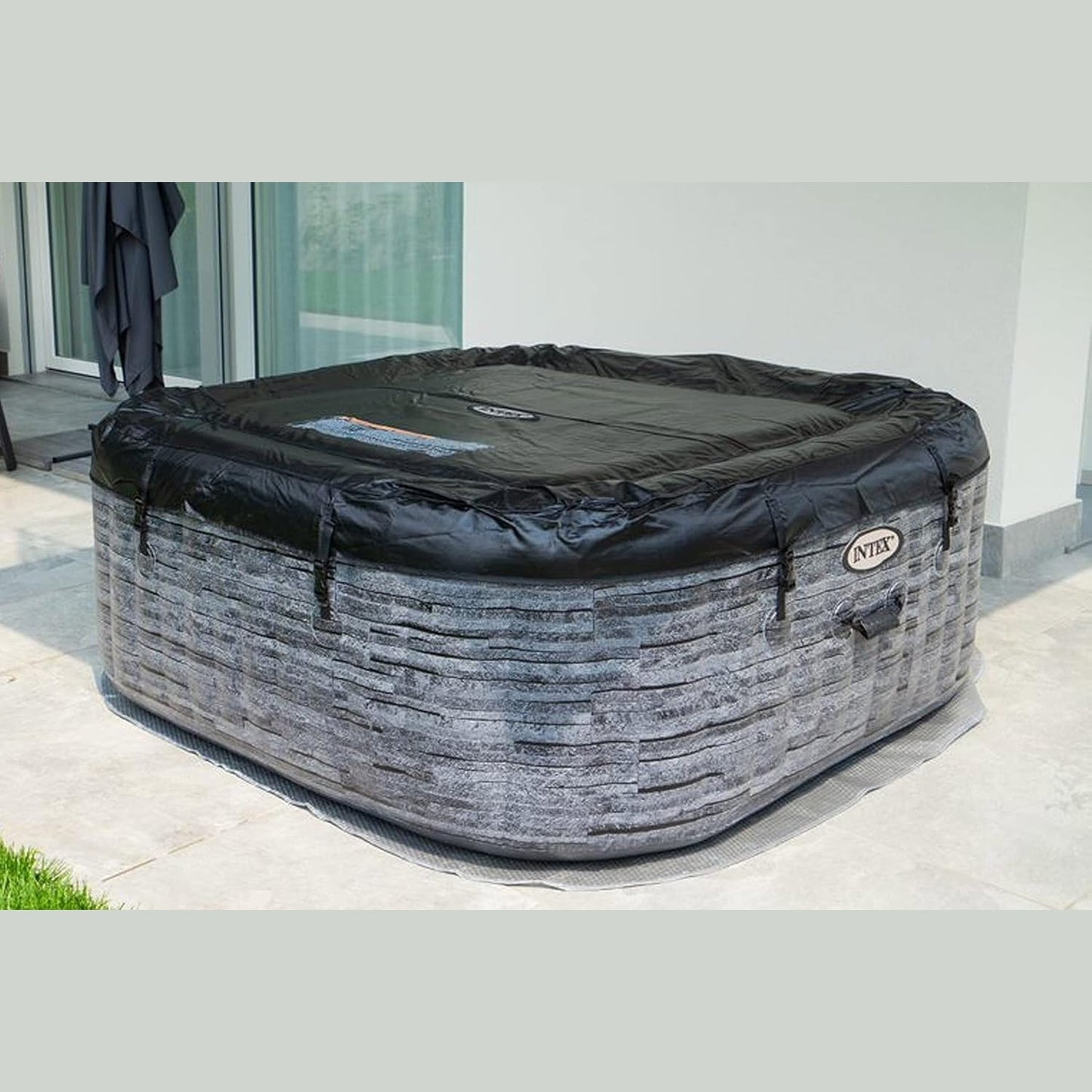 4-Person Greystone Deluxe Square Bubble Spa Set - Medaid International