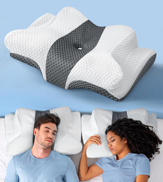 Sleep Doctor Approved Cervical Neck Pillow for Sleeping, Ergonomic Contour Side Sleeper Pillows for Adults, Cooling Orthopedic Pillow for Pain Relief Support, Memory Foam Pillows Back Stomach Sleepers - Medaid International