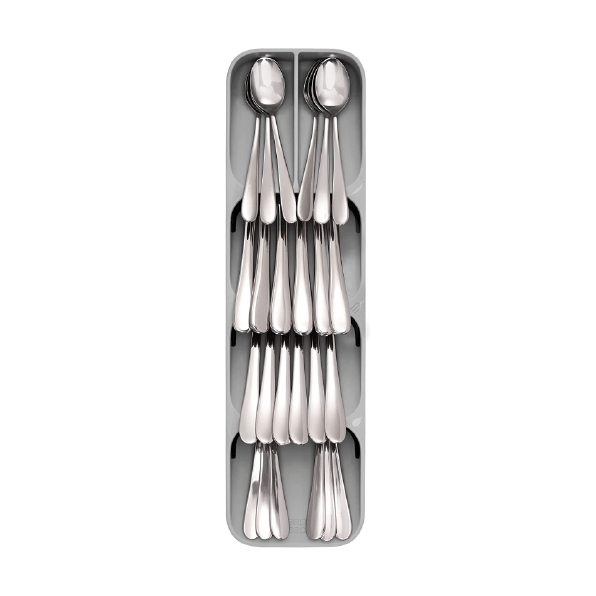 Joseph Joseph DrawerStore Compact Cutlery Organizer Kitchen Drawer Tray, Small,Gray - Medaid International