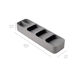 Joseph Joseph DrawerStore Compact Cutlery Organizer Kitchen Drawer Tray, Small,Gray - Medaid International