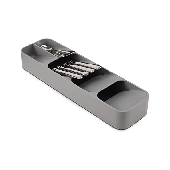 Joseph Joseph DrawerStore Compact Cutlery Organizer Kitchen Drawer Tray, Small,Gray - Medaid International