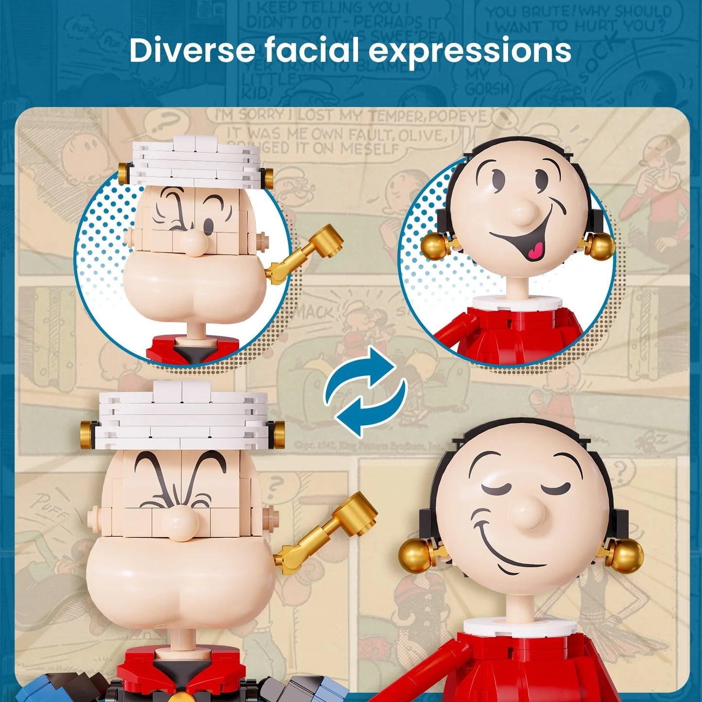 POPEYE·WITH OLIVER Brick Figures By Pantasy - Medaid International