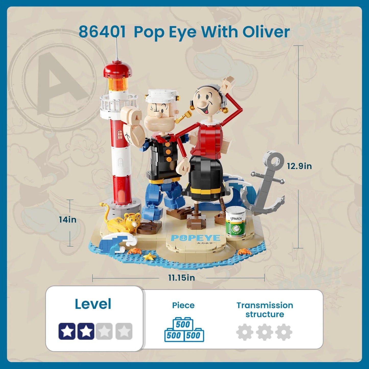 POPEYE·WITH OLIVER Brick Figures By Pantasy - Medaid International