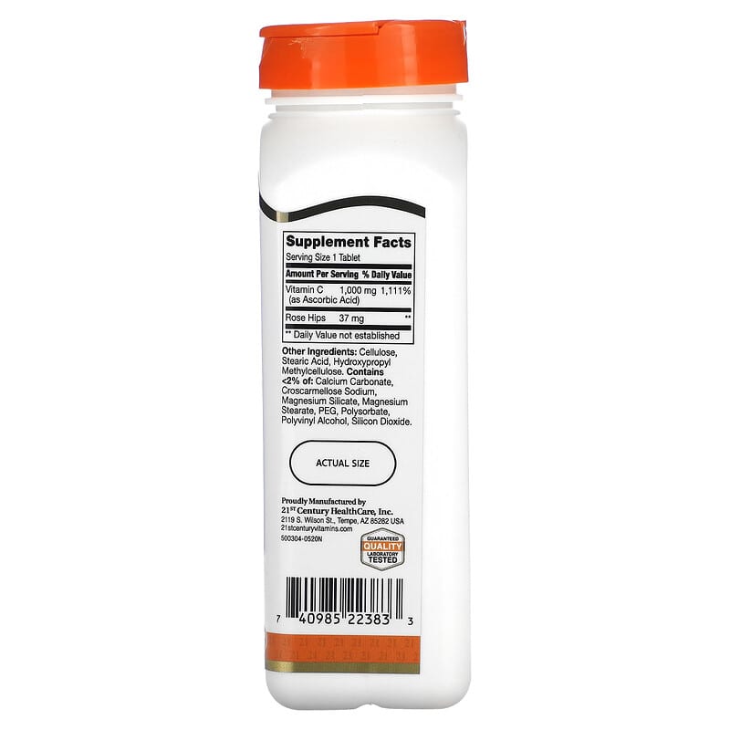 21st Century, Vitamin C with Rose Hips, 1,000 mg, 110 Tablets - Medaid International