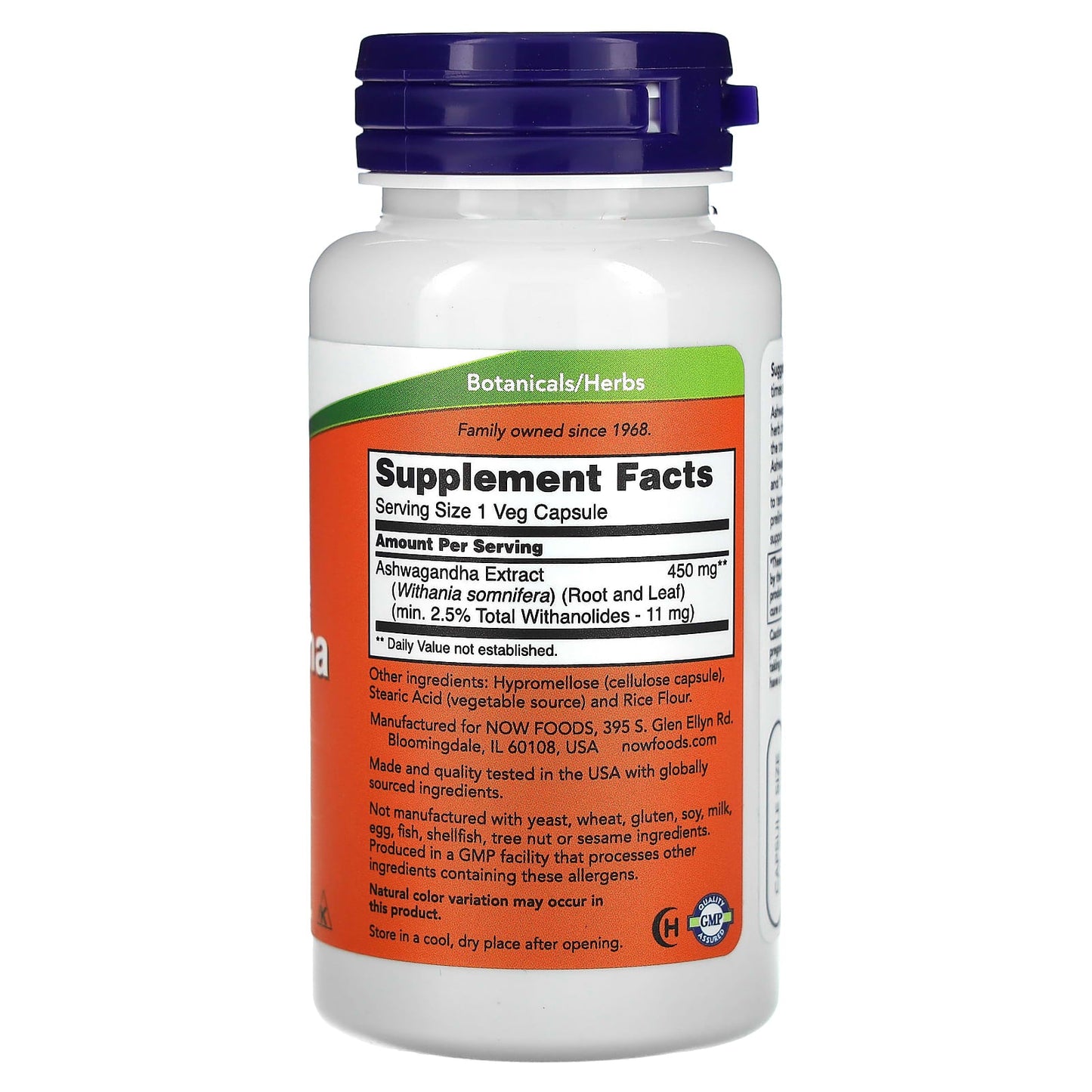 NOW Foods, Ashwagandha, Standardized Extract, 450 mg, 90 Veg Capsules - Medaid International