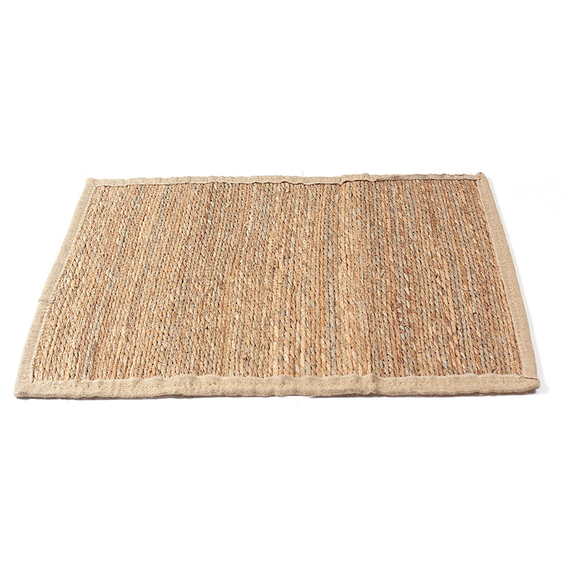 90 CM X 60 CM Handmade Rectangular Natural Fibers Jute Rug with Nest Cloth Ends Braided Reversible Rugs for Bedroom Living Room Indoor and Outdoor - Medaid International