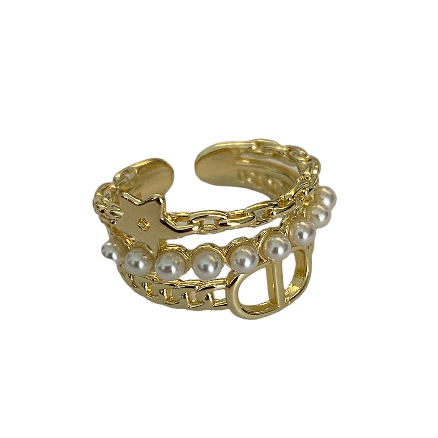 Golden pearl ring accessory #4009 - Medaid International