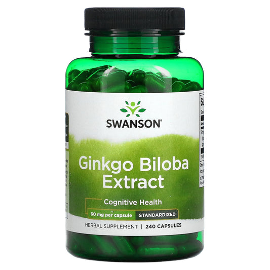 Swanson, Ginkgo Biloba Extract, 60 mg, 240 Capsules - Medaid International