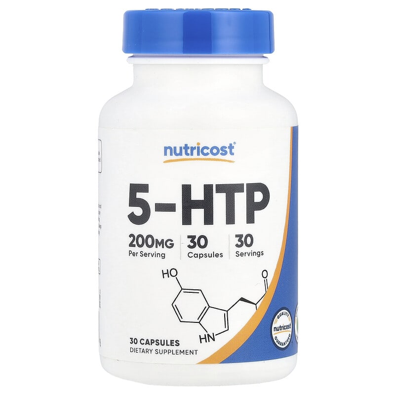 Nutricost, 5-HTP, 200 mg, 30 Capsules - Medaid International