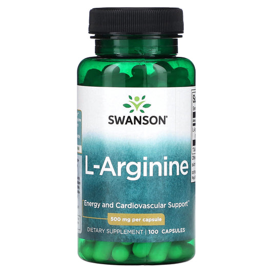 Swanson, L-Arginine, 500 mg, 100 Capsules - Medaid International