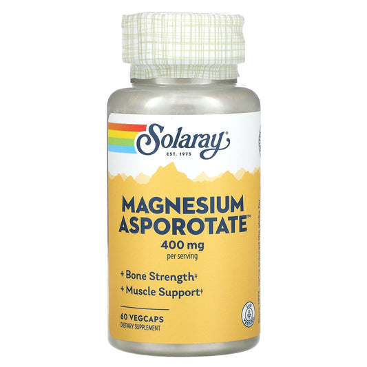 Solaray, Magnesium Asporotate, 400 mg, 60 VegCaps (200 mg per Capsule) - Medaid International