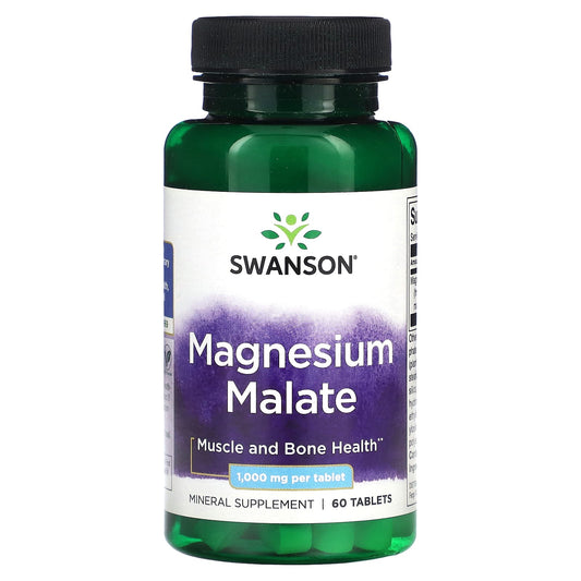 Swanson, Magnesium Malate, 1,000 mg, 60 Tablets - Medaid International