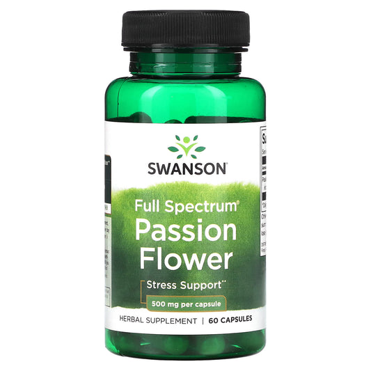 Swanson, Full Spectrum Passion Flower, 500 mg, 60 Capsules - Medaid International