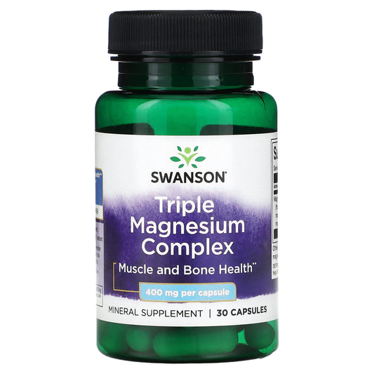 Swanson, Magnesium  Triple Complex, 400 mg, 30 Capsules - Medaid International