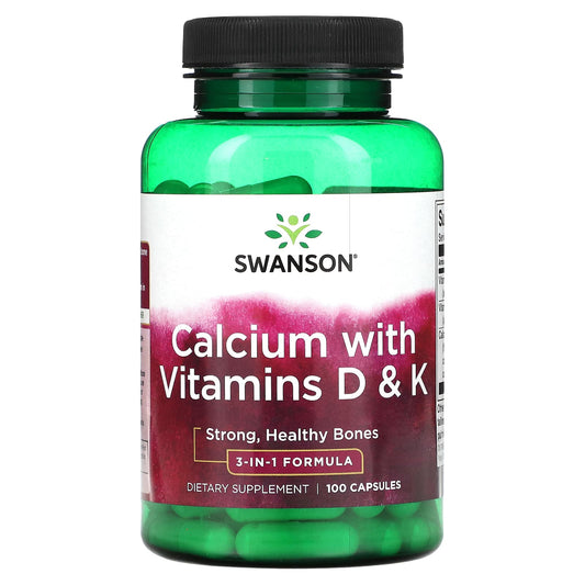 Swanson, Calcium with Vitamins D & K, 100 Capsules - Medaid International