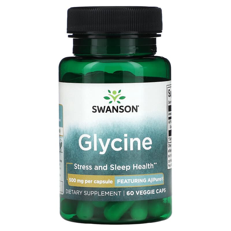 Swanson, Glycine, 500 mg, 60 Veggie Caps - Medaid International
