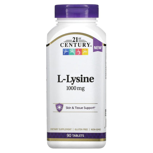 21st Century, L-Lysine, 1,000 mg, 90 Tablets - Medaid International