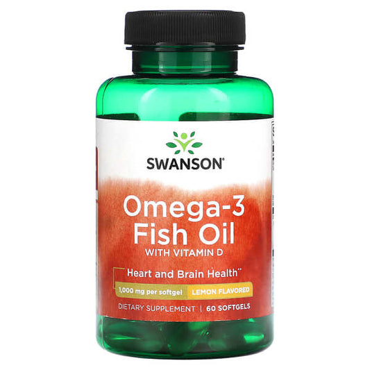 Swanson, Omega-3 Fish Oil, Lemon, 60 Softgels - Medaid International