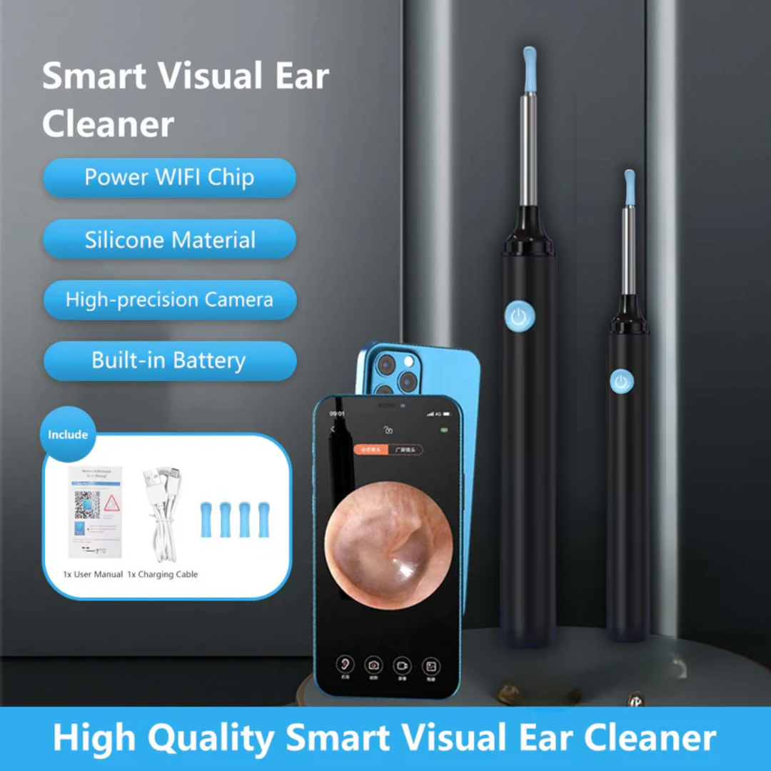 Ear Wax Removal Tool with Camera – HD Ear Cleaner with 6 LED Lights – Black - Medaid International