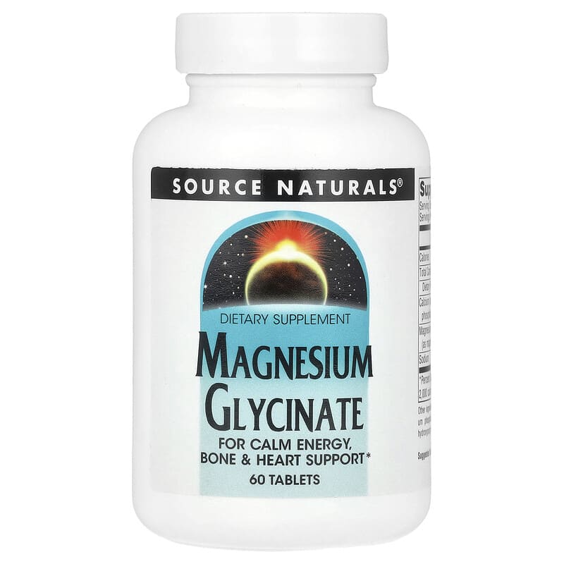 Source Naturals, Magnesium Glycinate, 60 Tablets - Medaid International