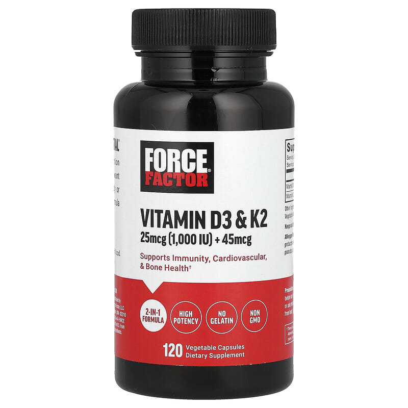Force Factor, Vitamin D3 & K2 , 120 Vegetable Capsules - Medaid International