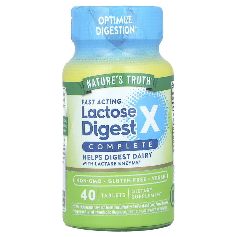 Nature's Truth, Fast Acting Lactose Digest X Complete, 90 mg, 40 Tablets - Medaid International