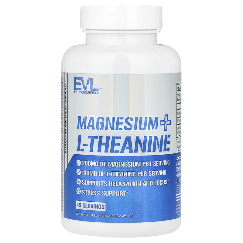 EVLution Nutrition, Magnesium Plus L-Theanine , 90 Veggie Capsules - Medaid International