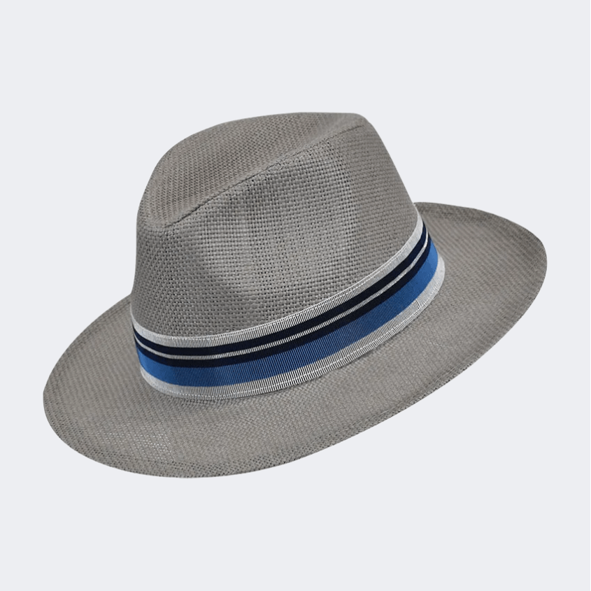 Stamion Fedora Zen Stretch Ribbon Men Beach Hat Grey - Medaid International