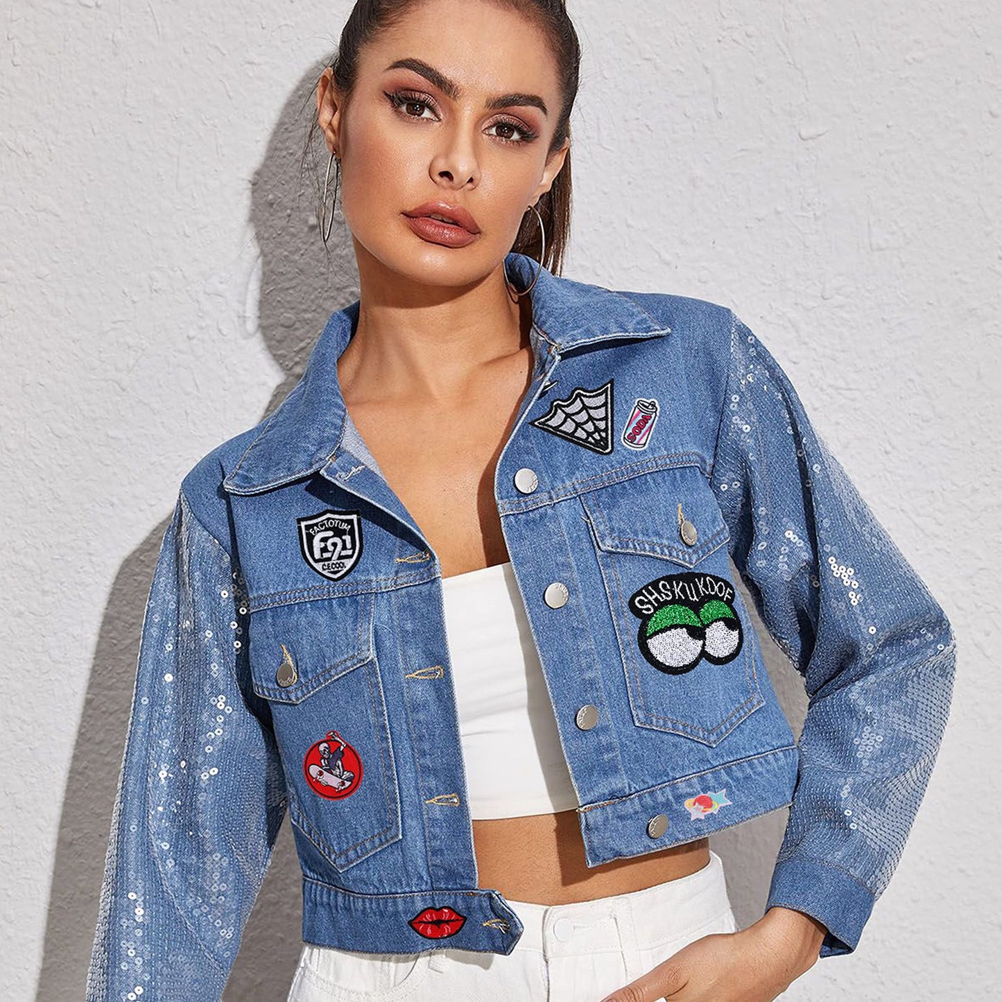 Meneng Embroidered Patches Iron-on Appliques: 30pcs Assorted Cool Punk Embroidery Sew-on Patch for Jackets Clothing - Medaid International