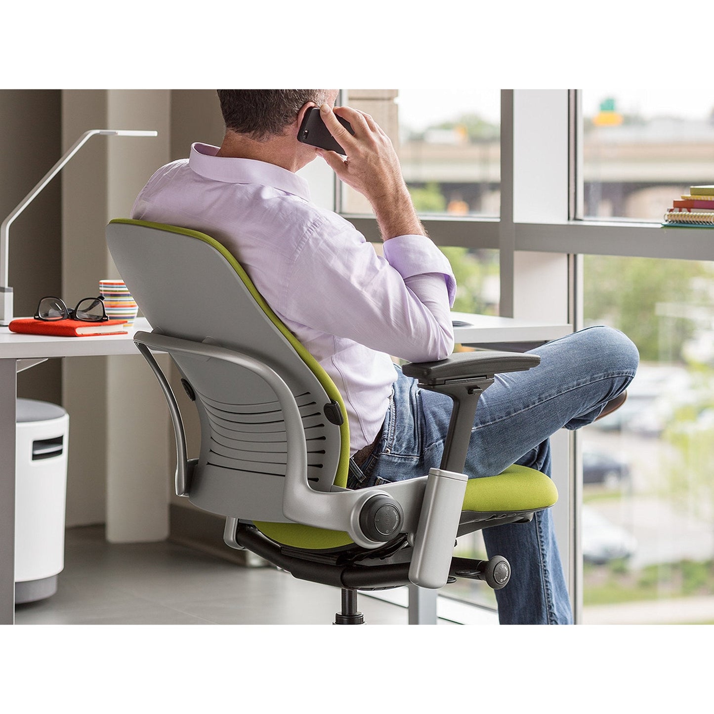 Steelcase Leap Office Chair, Black Frame and Buzz2 Navy Fabric - Medaid International