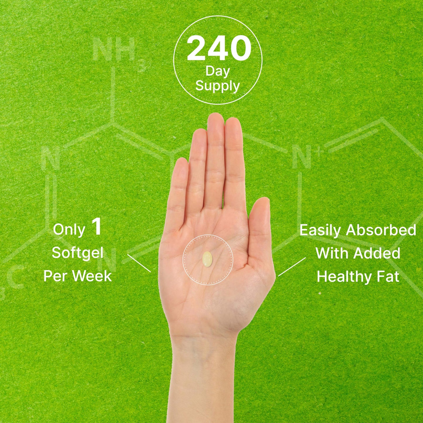 DEAL SUPPLEMENT Vitamin D3 50,000 IU + K2 MK7 200mcg Softgels, 240 Count | 2-in-1 Complex with Virgin Coconut Oil | Supports Heart, Bone, Teeth & Immune Health | Easy to Swallow - Medaid International