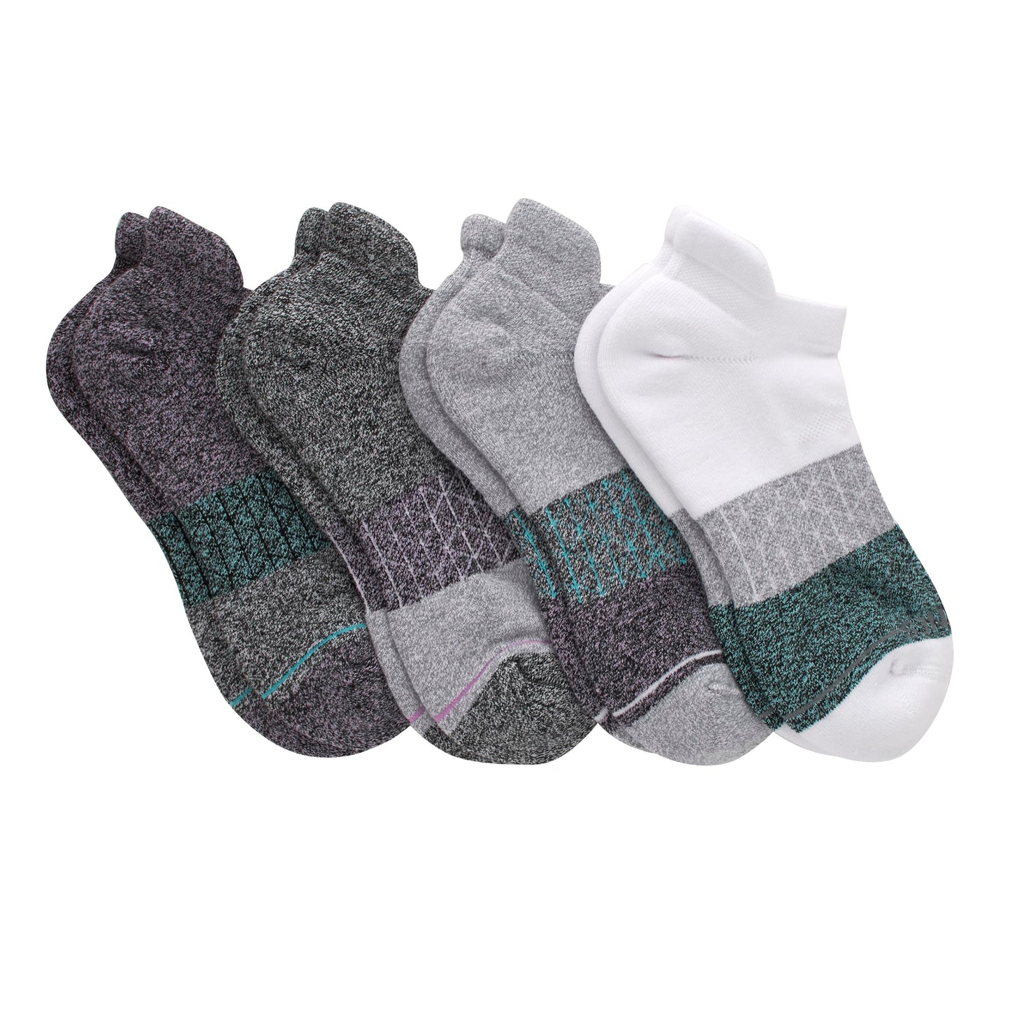 Hanes Women's Cushioned No Show Tab Socks, Absolute Active No Show Socks, Extended Sizes, 4-Pairs - Medaid International