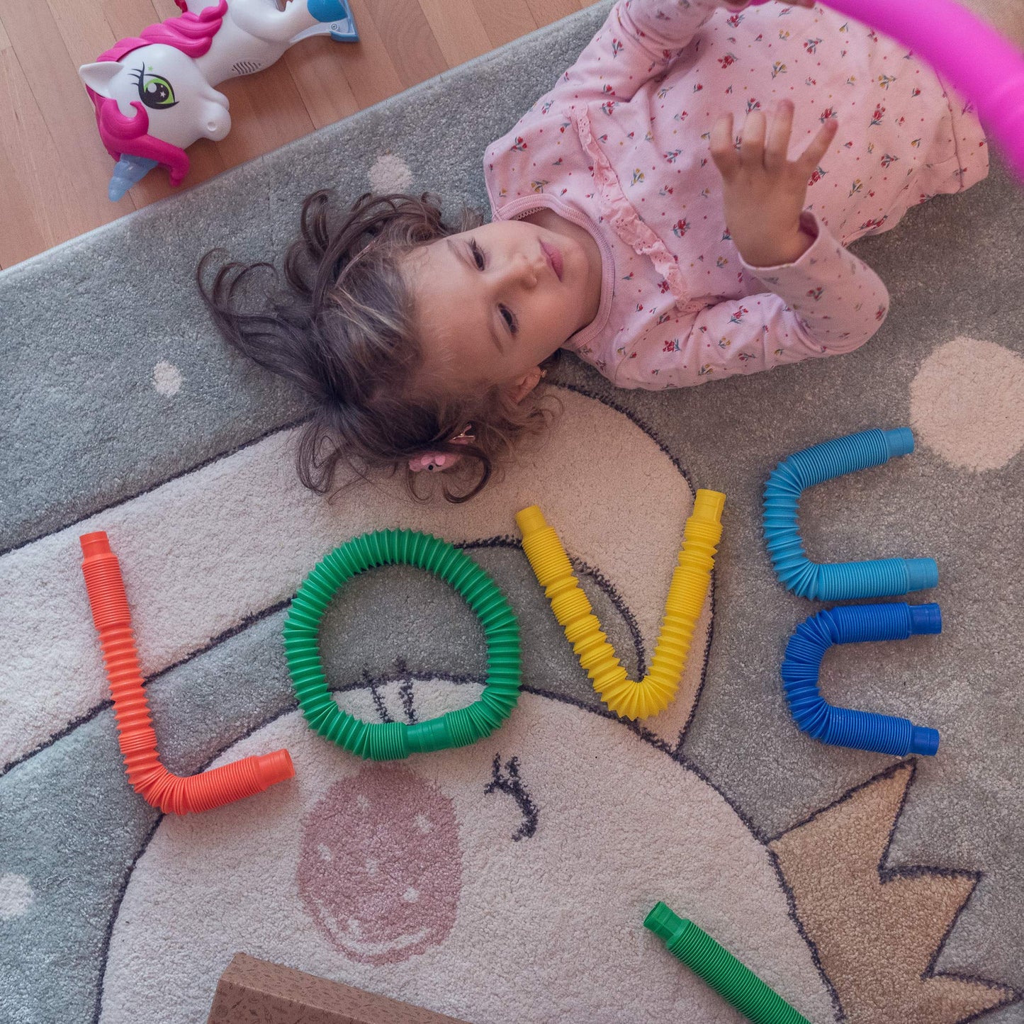 Nutty Toys Pop Tubes - Sensory Toys - Endless Creativity & Fun for Kids and Toddlers |8 Pack Large| - Connect & Pop! Top ADHD Autism Fidget 2025, Best Boy & Girl Christmas Stocking Stuffers Gift Idea - Medaid International