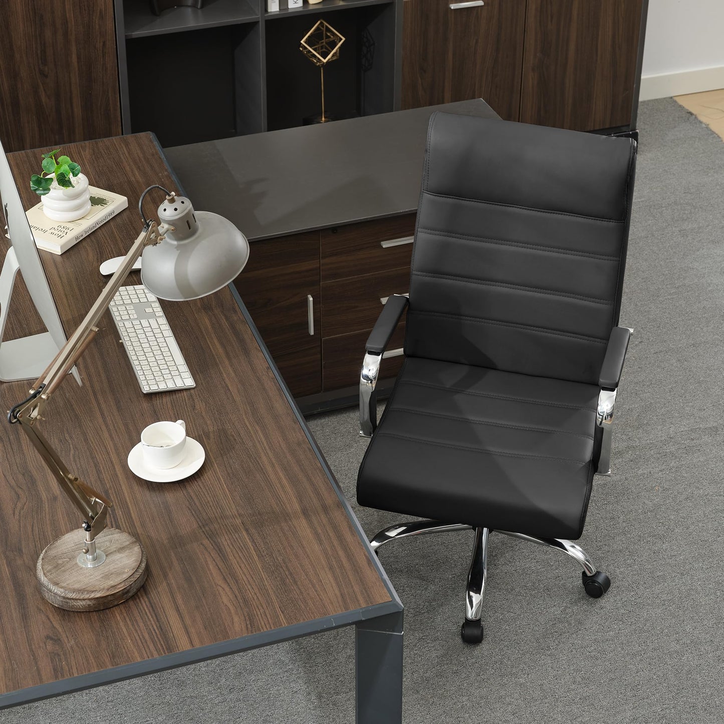 BOWTHY Office Desk Chair,Modern Leather Conference Room Chairs,High Back Ergonomic Home ofiice Chair,Adjustable Height Swivel Executive Computer Chair with Padded Seat and Armrest - Medaid International
