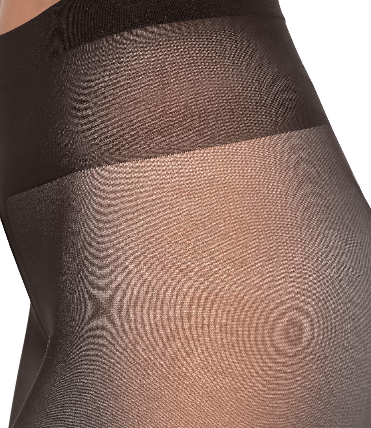 Wolford Individual 10 Tights For Women Sheer Shaping Pantyhose Reinforced Panty Shadow Toe Soft Waistband for All-Day Comfort Black Nearly Black X-Large - Medaid International