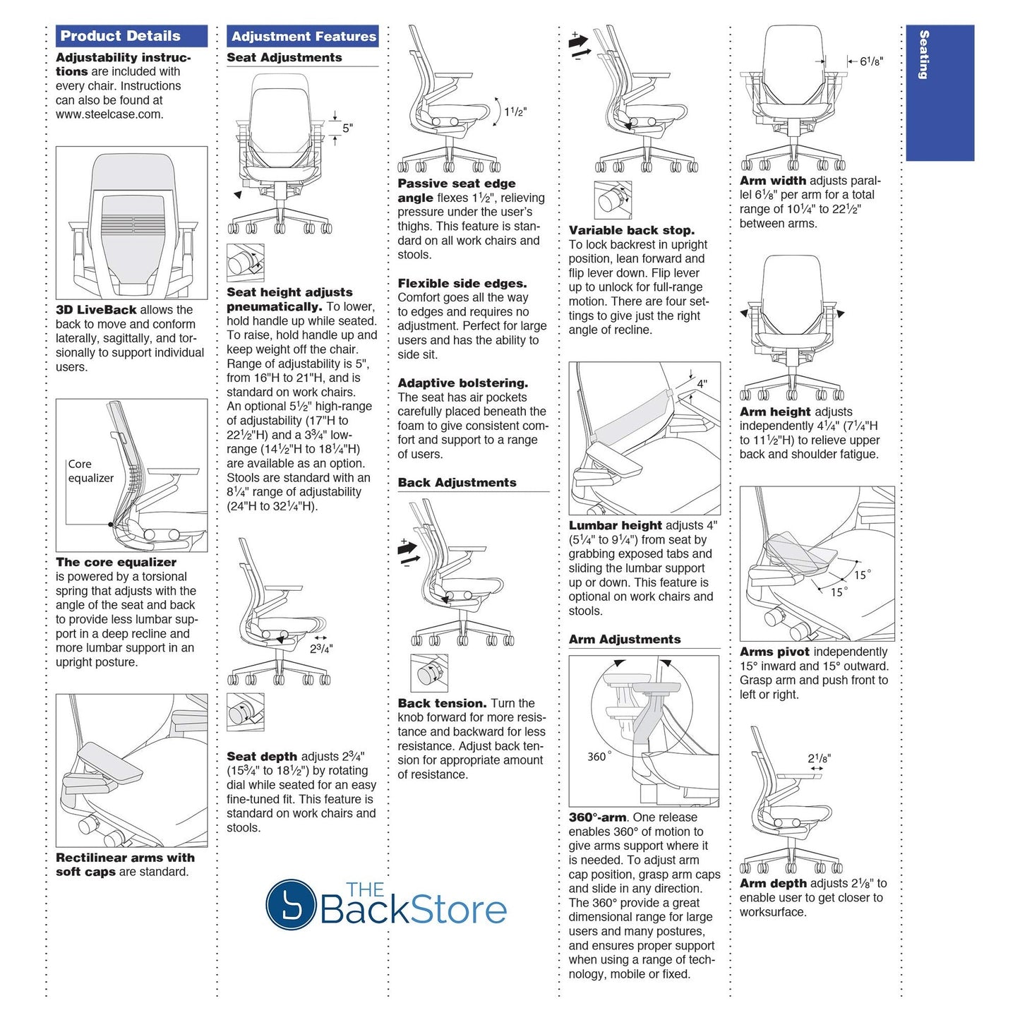 Steelcase Gesture Office Desk Chair with Headrest Plus Lumbar Support Cogent Connect Turmeric Honey 5S16 Fabric High Black Frame Hard Floor Casters - Medaid International