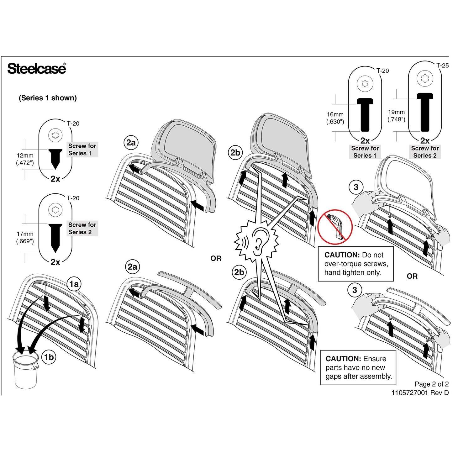 Steelcase Series 1 Headrest ONLY, Graphite Frame with 3D Microknit Fabric (Graphite) - Medaid International