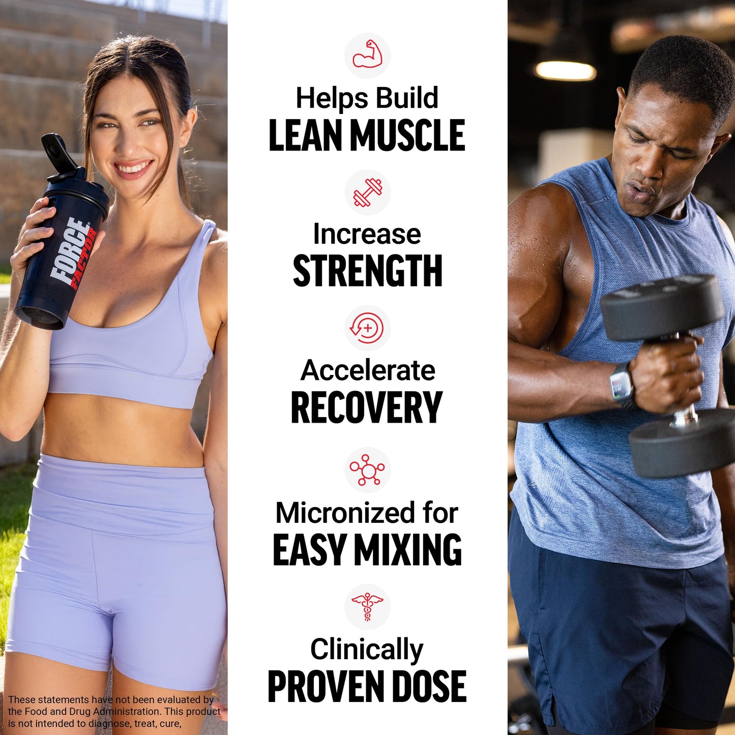 Force Factor Creatine Monohydrate Powder (1KG), 5g Micronized Dose to Support Muscle Growth, Strength, Recovery, Cognitive Health & Memory, Unflavored, 200 Servings - Medaid International