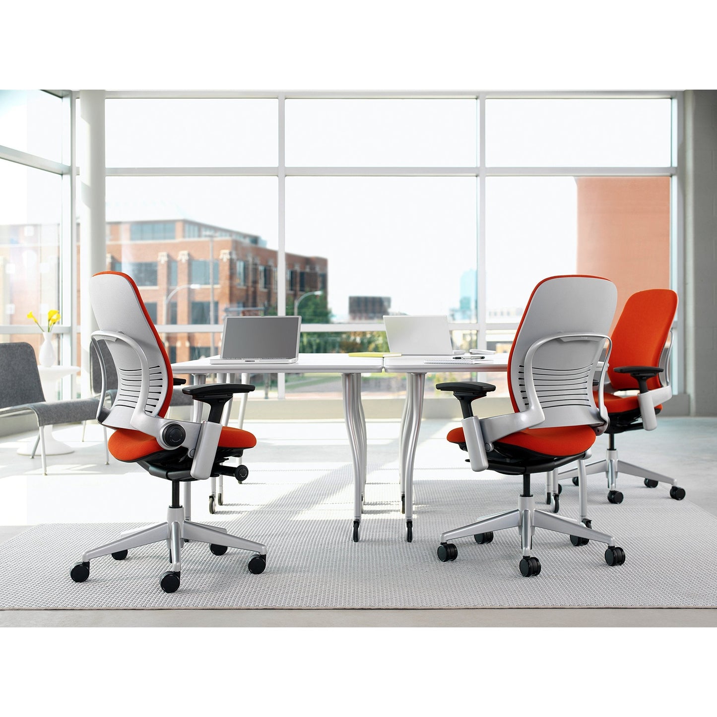 Steelcase Leap Office Chair, Black Frame and Buzz2 Cyan Fabric - Medaid International