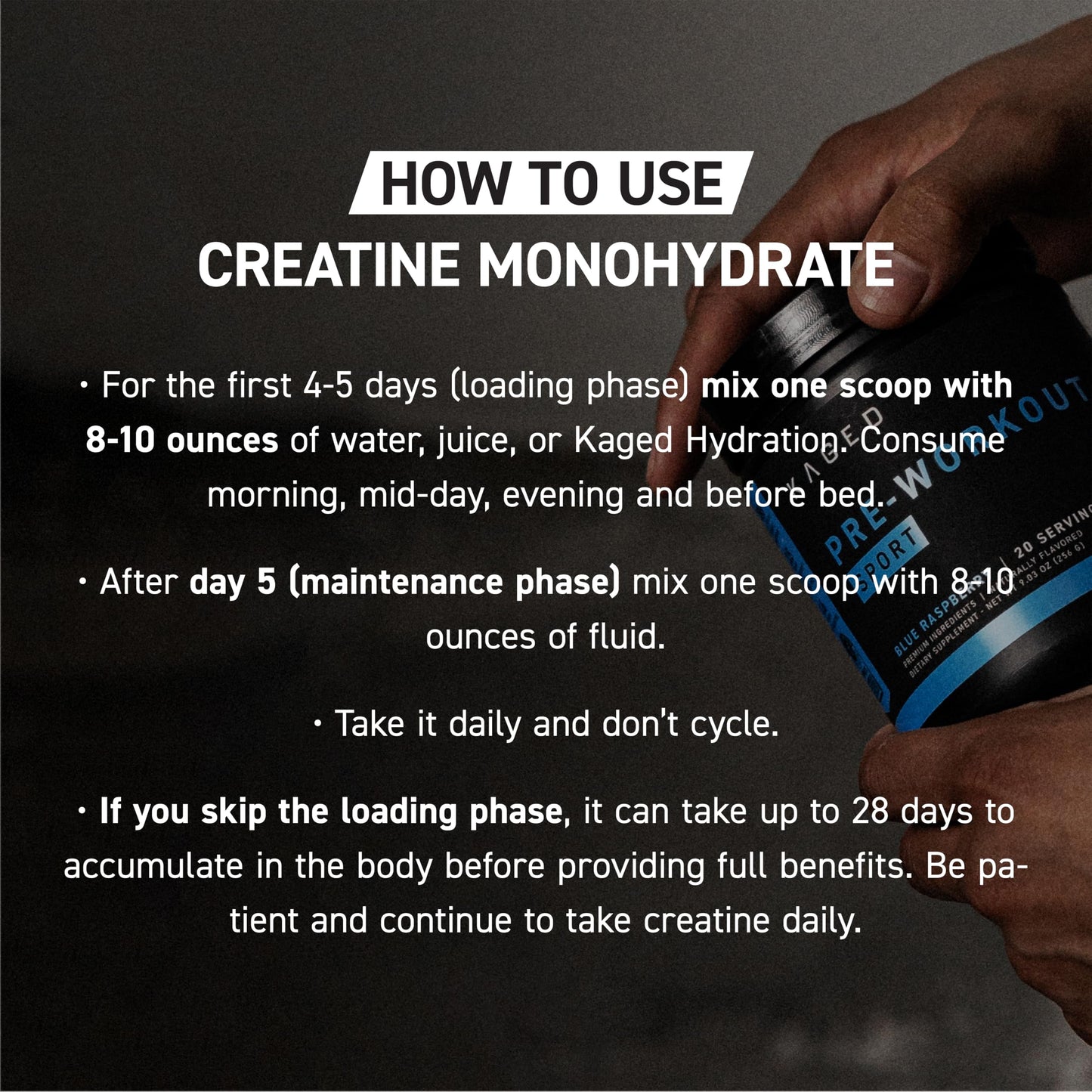 Kaged Creatine Monohydrate Micronized Powder | Unflavored | Muscle Building & Recovery | 5000 mg Per Serving | Vegan, Gluten Free, Easily Digestible | Supplements for Men & Women | 100 Servings - Medaid International