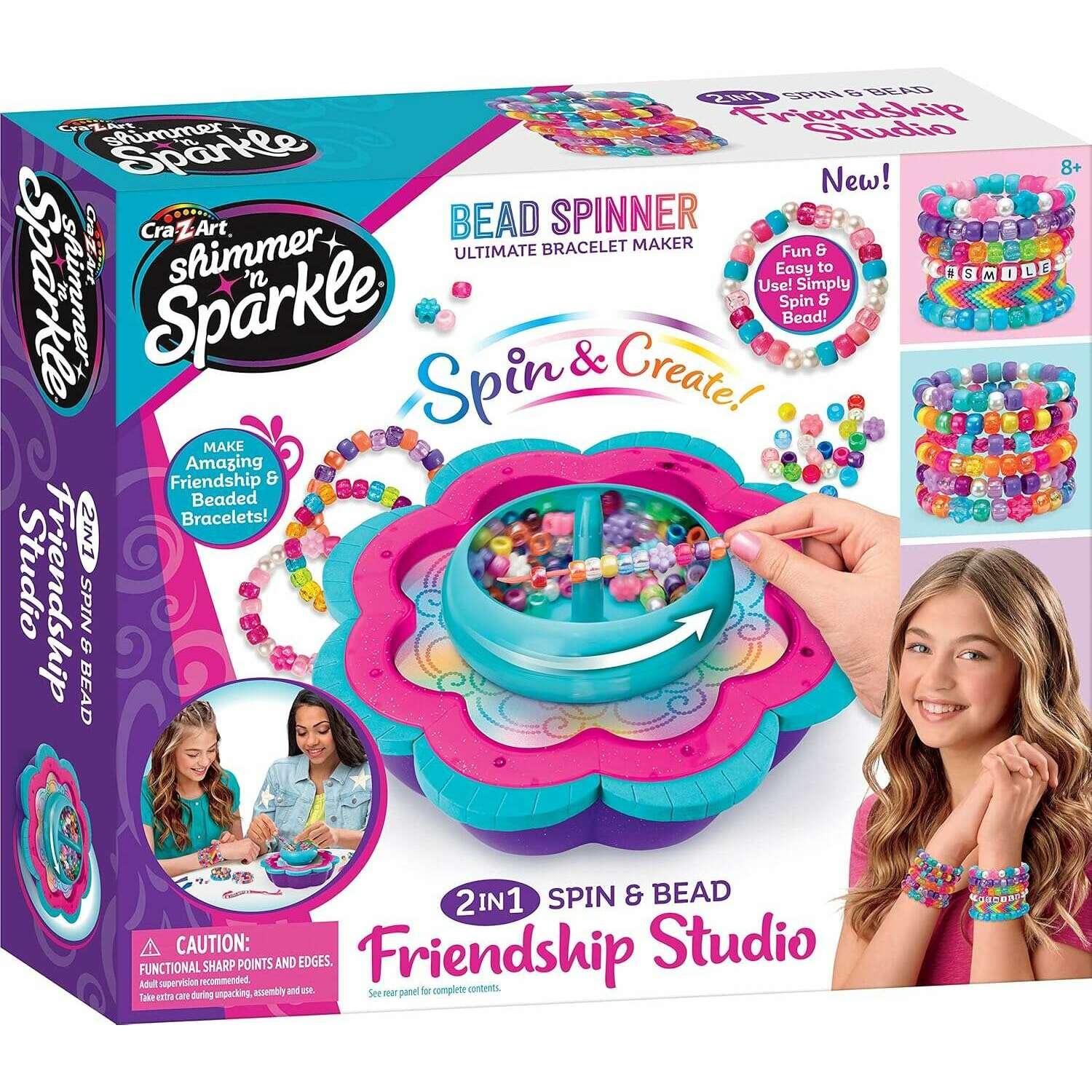 2-in-1 Spin & Bead Friendship Studio Bracelet Maker - Medaid International