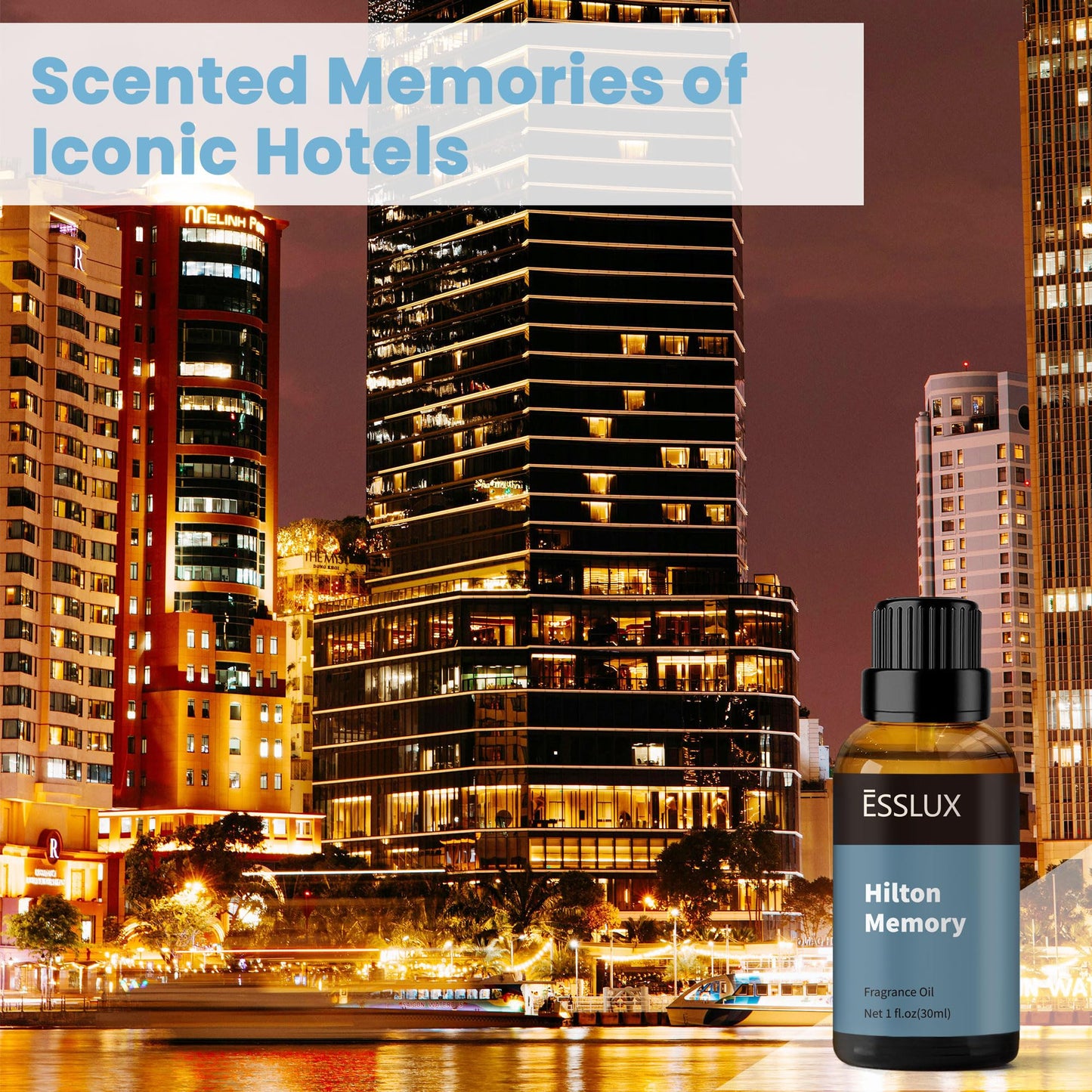 Hotel Diffuser Oil, ESSLUX Luxury Hotel Fragrance Oil Diffuser Scents, Inspired by The Hilton Hotel Scents,Essential Oils for Home for Diffuser, Massage, Soap, Candle Making Scents, Perfume, 30ml - Medaid International