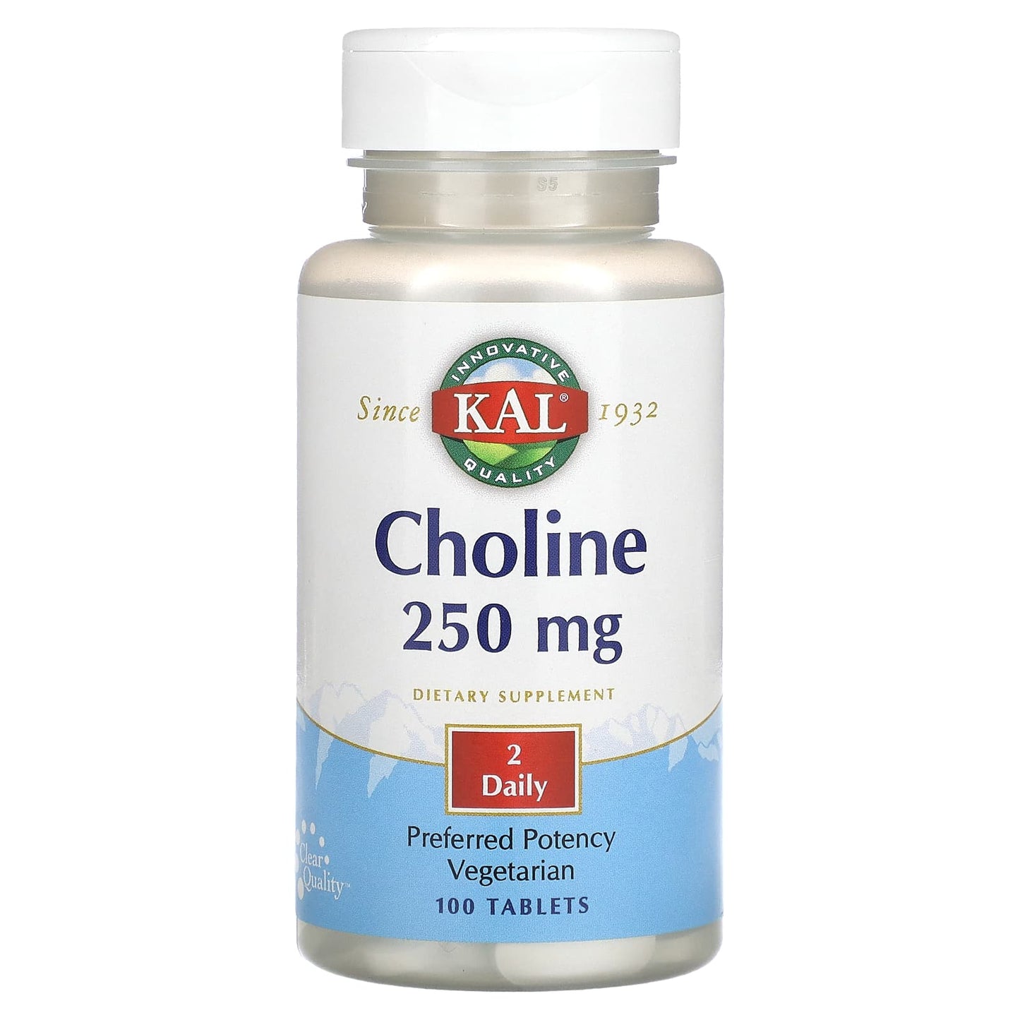 KAL, Choline, 250 mg, 100 Tablets (125 mg per Tablet) - Medaid International