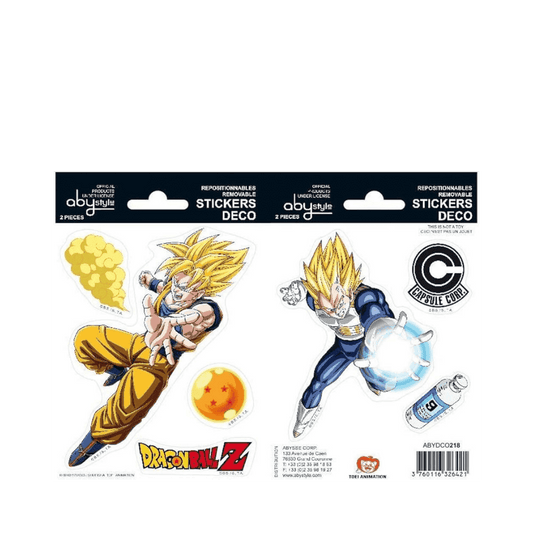DRAGON BALL -Stickers - 16x11cm/ 2 sheets - DBZ/ Goku-Vegeta - Medaid International